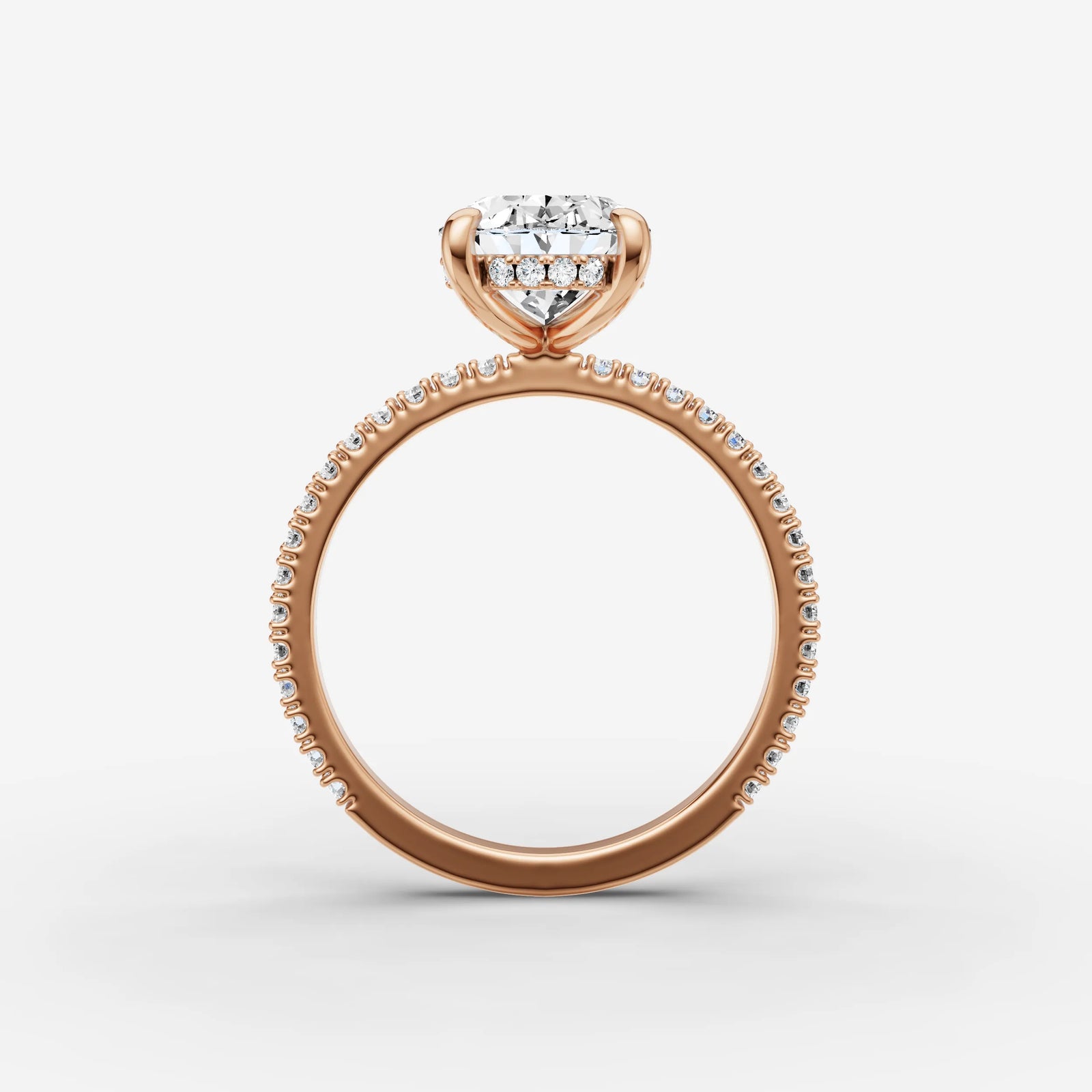 Mystere Etoile oval diamond setting in gold, view 8