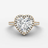 Cathedrale heart diamond setting in gold, front view