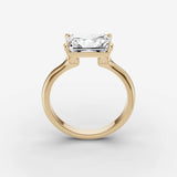 Horizon radiant diamond setting in gold, side view