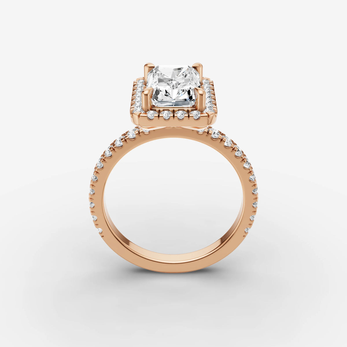 Aurore Etoile radiant diamond setting in gold, view 9