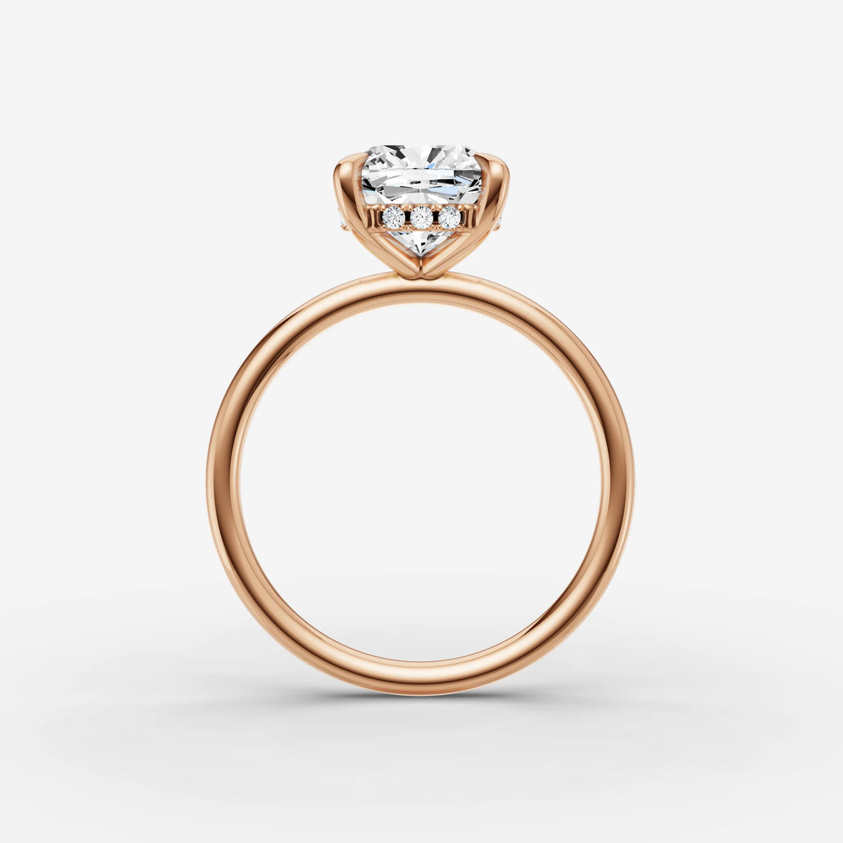 Mystere cushion diamond setting in gold, view 8