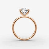 Mystere cushion diamond setting in gold, view 8