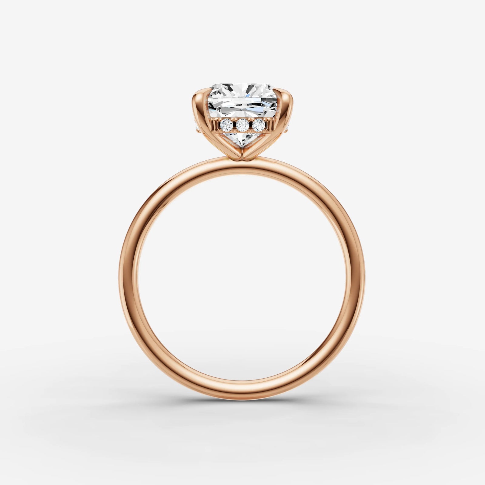 Mystere cushion diamond setting in gold, view 8