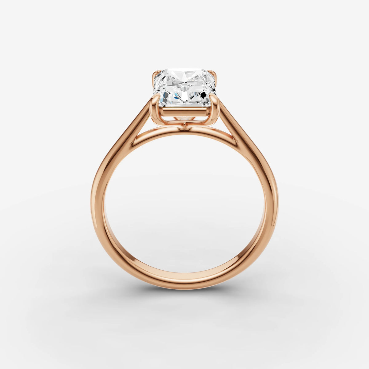 Cathedrale radiant diamond setting in gold, view 9