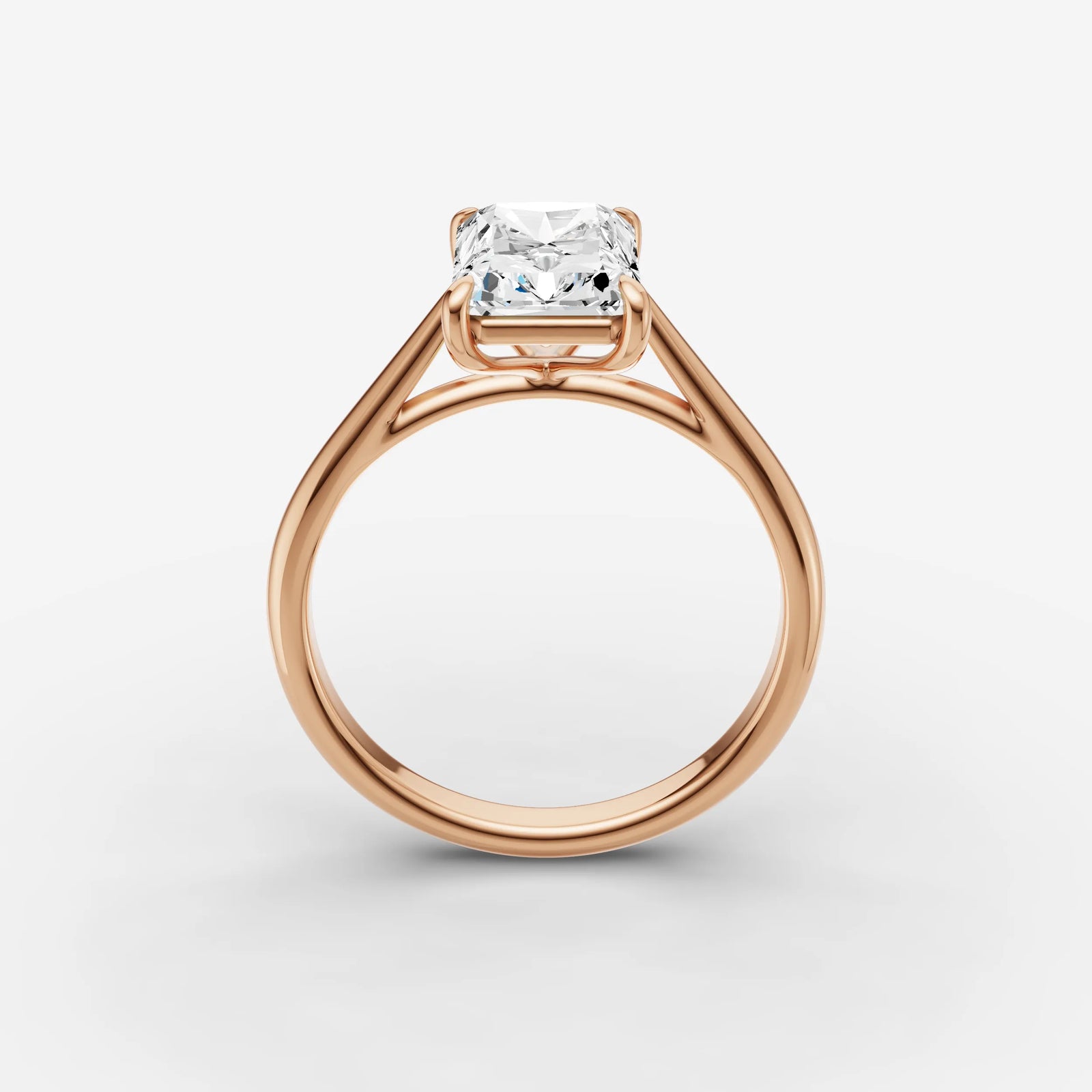 Cathedrale radiant diamond setting in gold, view 9