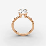 Demi oval diamond setting in gold, view 9