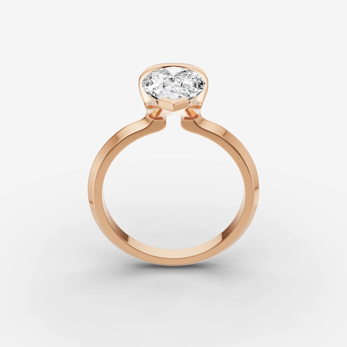 Demi pear diamond setting in gold, view 9