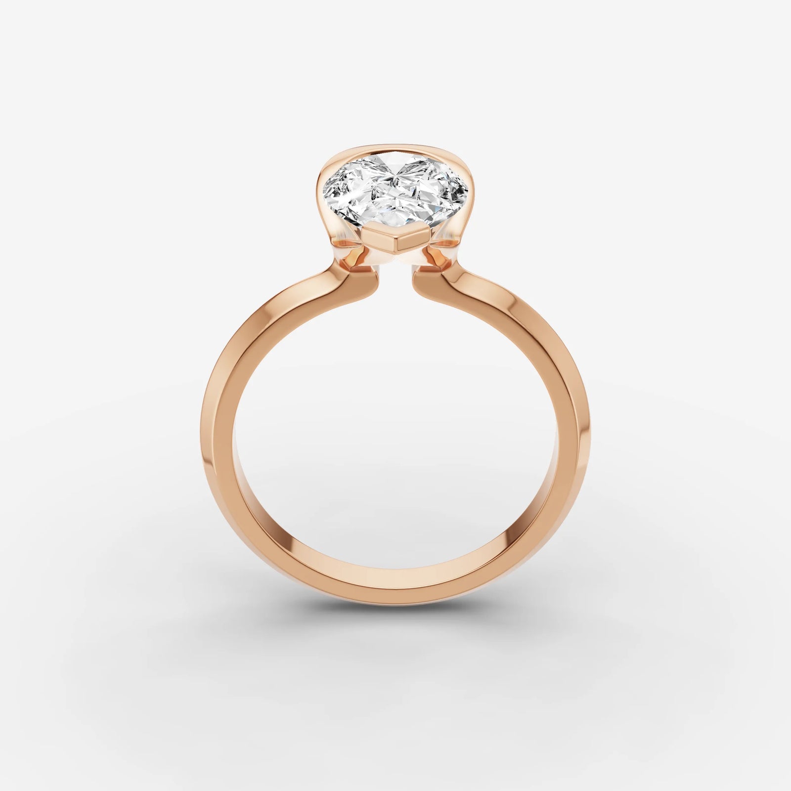 Demi pear diamond setting in gold, view 9