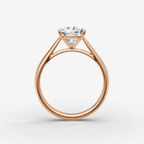 Cathedrale cushion diamond setting in gold, view 8