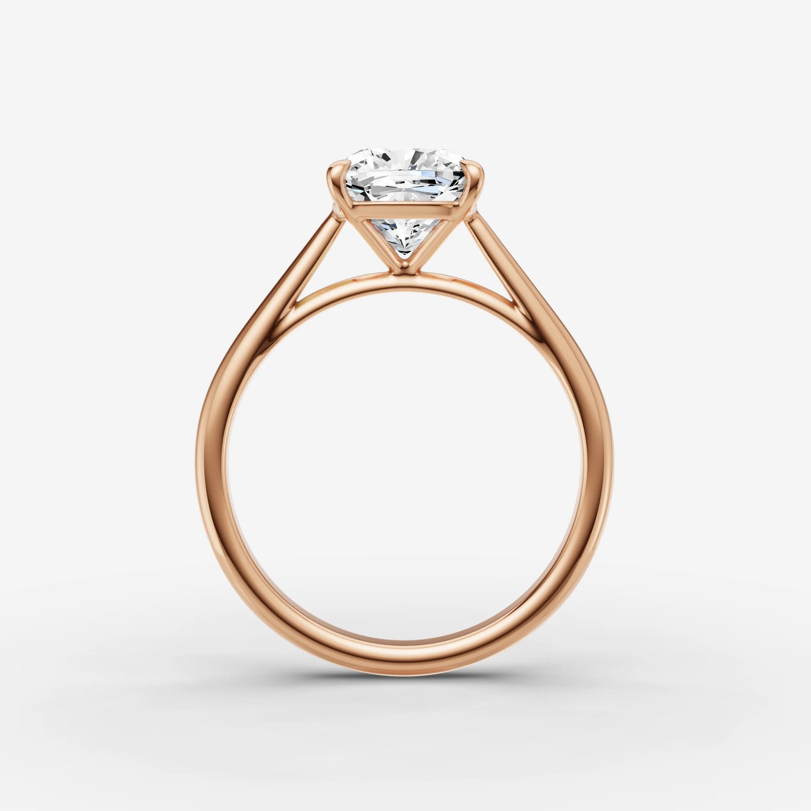 Cathedrale cushion diamond setting in gold, view 8