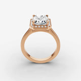 Aurore emerald diamond setting in gold, view 9