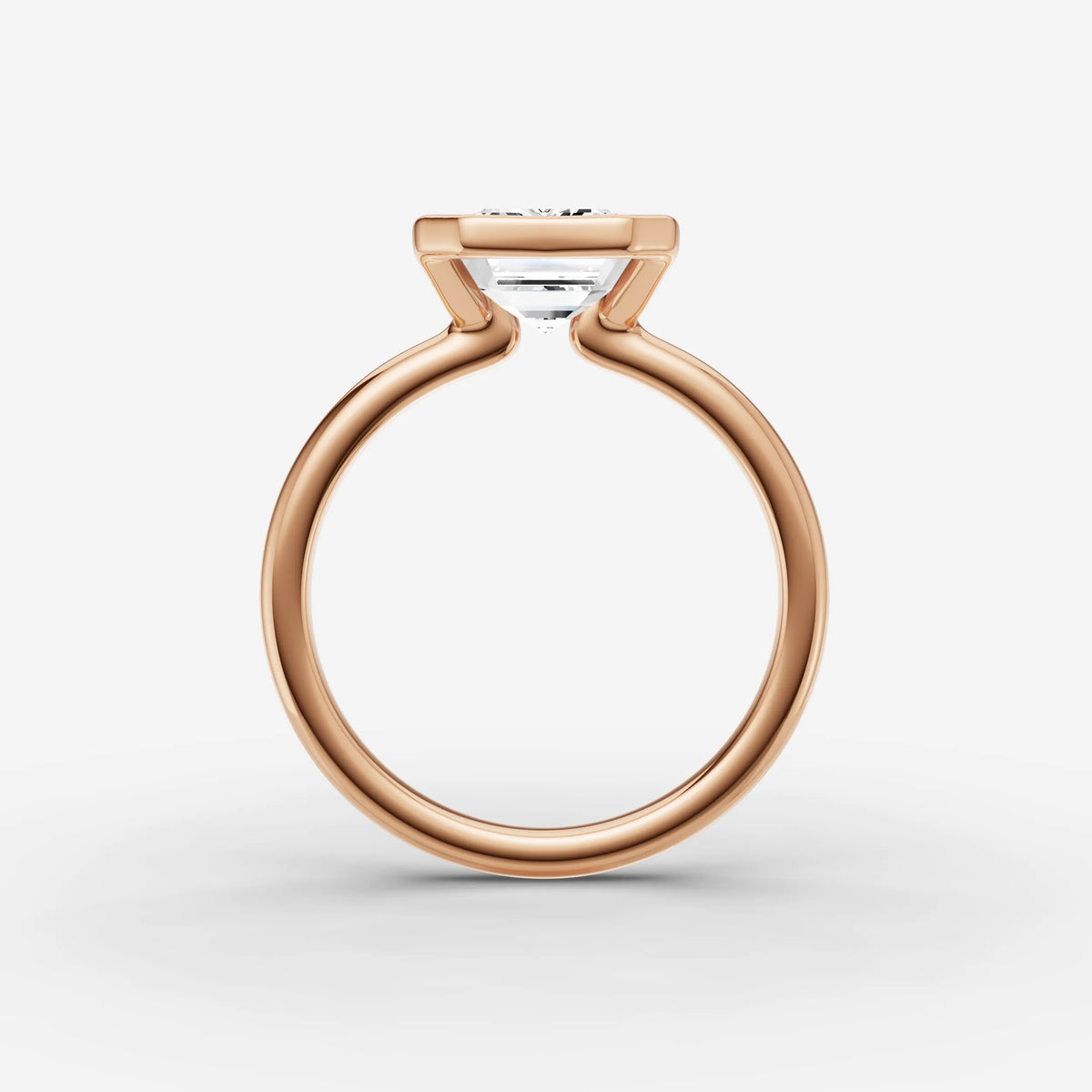 Demi emerald diamond setting in gold, view 8