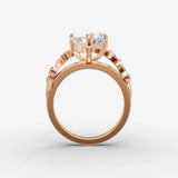 Fleur heart diamond setting in gold, view 8