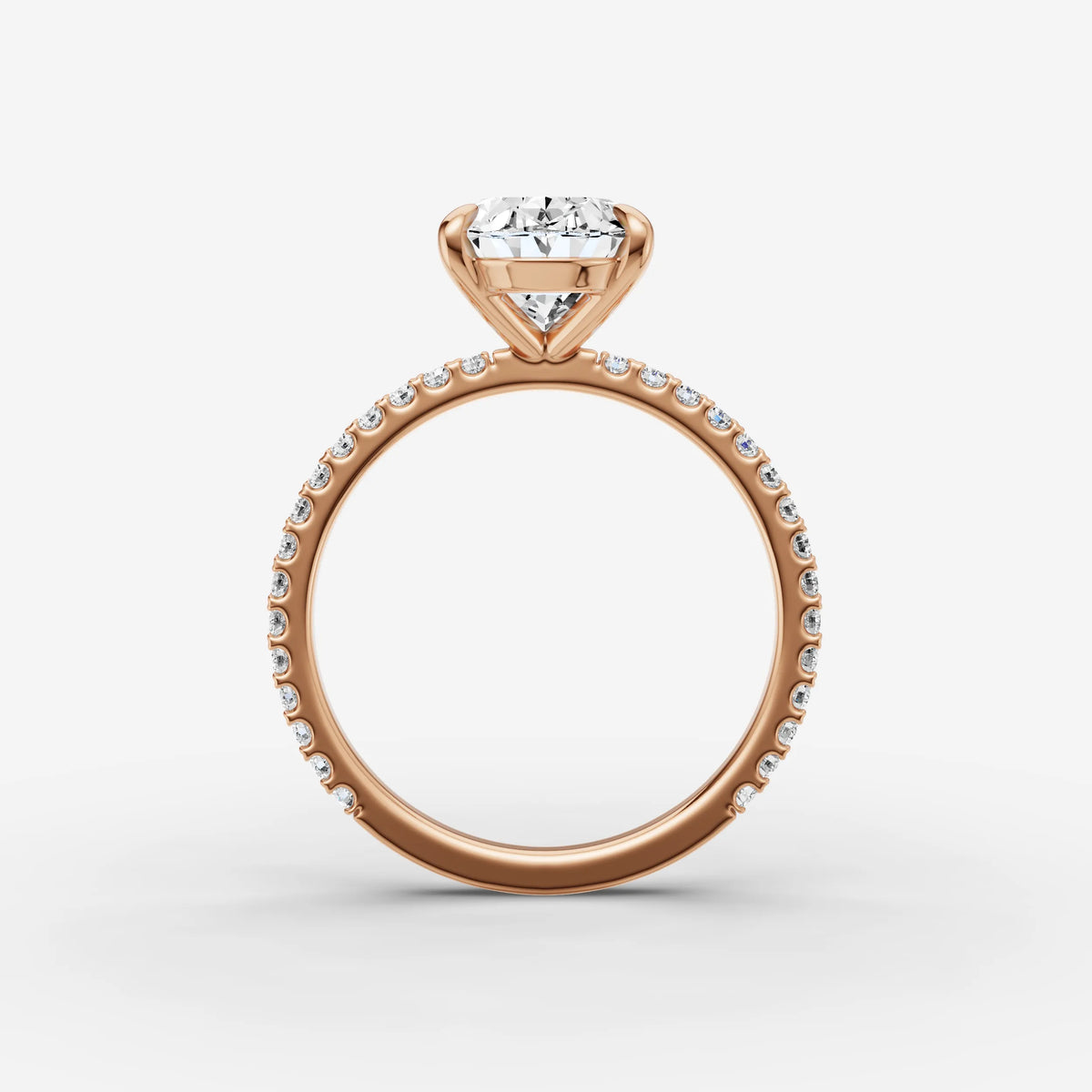 Etoile oval diamond setting in gold, view 8