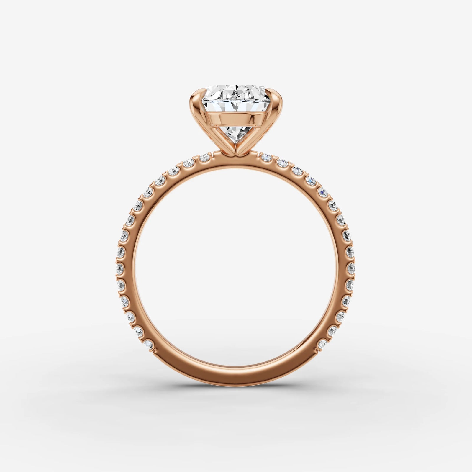 Etoile oval diamond setting in gold, view 8
