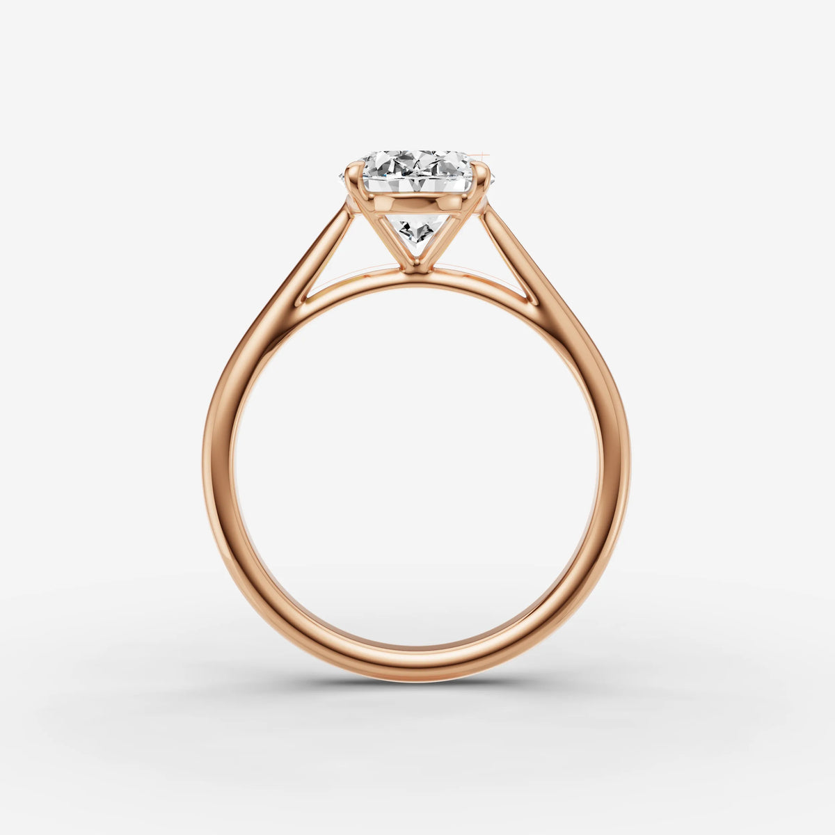 Cathedrale oval diamond setting in gold, view 8