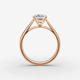 Cathedrale oval diamond setting in gold, view 8