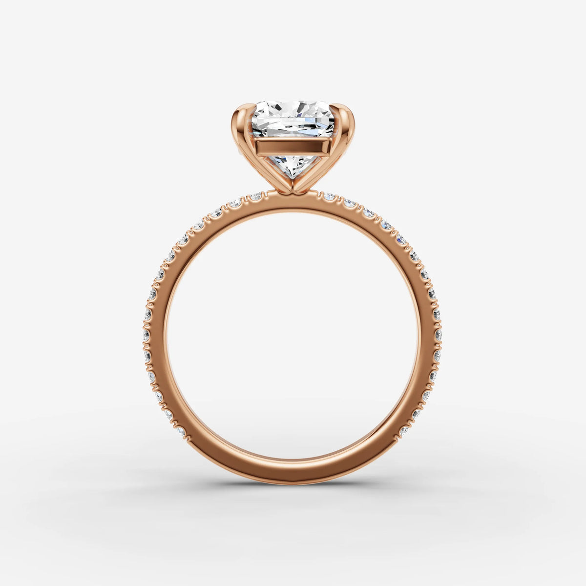 Etoile cushion diamond setting in gold, view 8