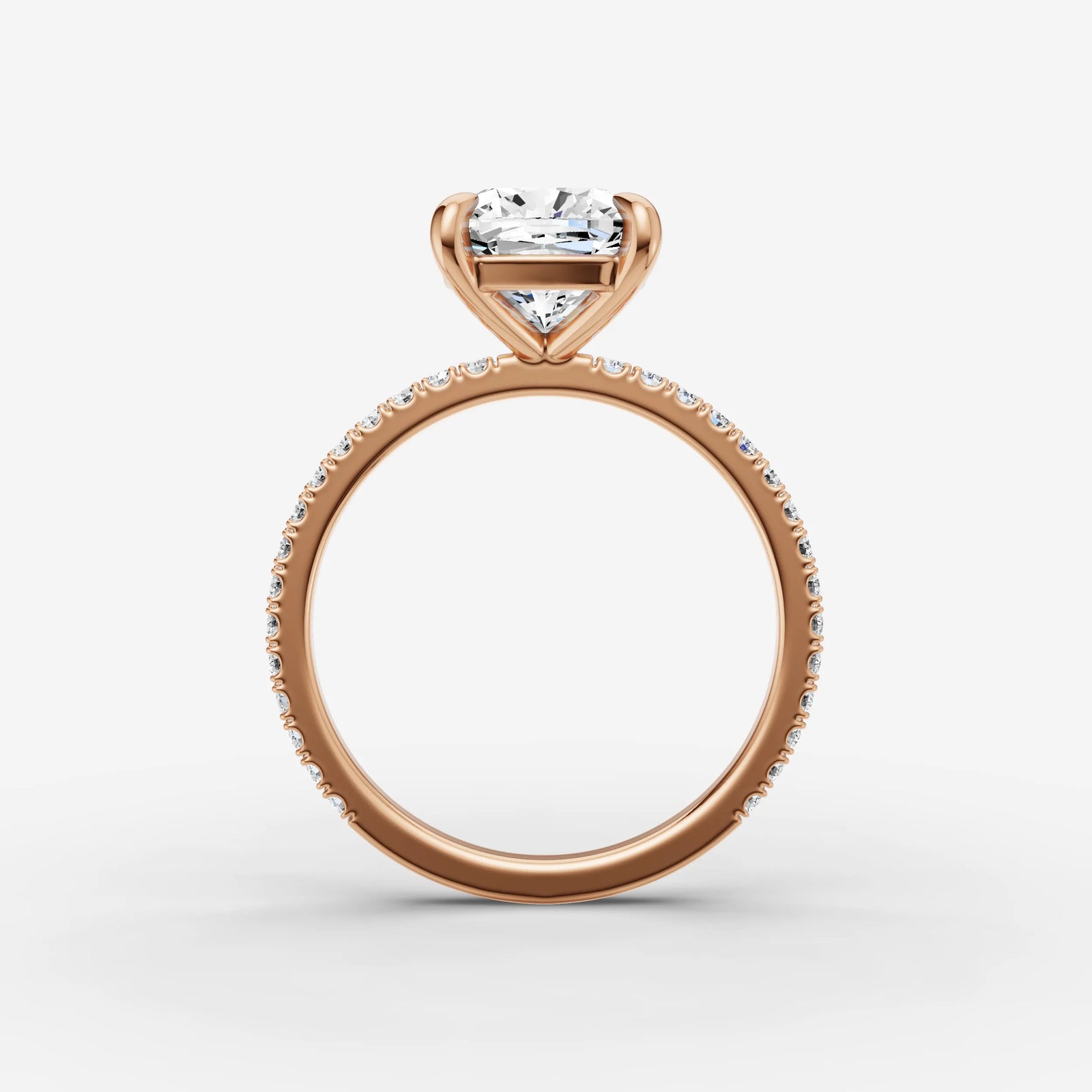 Etoile cushion diamond setting in gold, view 8