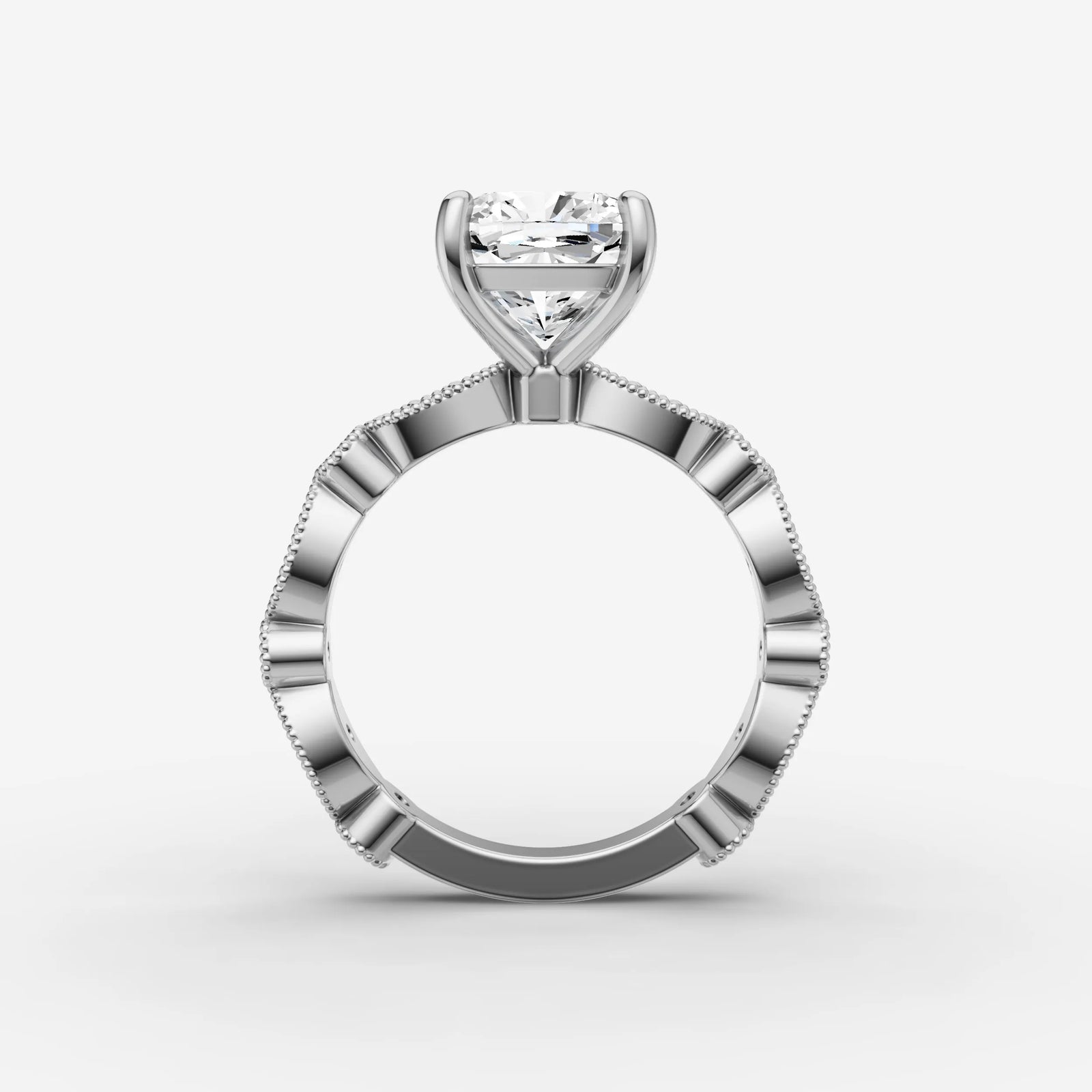 Heritage cushion diamond setting in gold, view 14