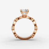 Heritage elongated cushion diamond setting in gold, view 8