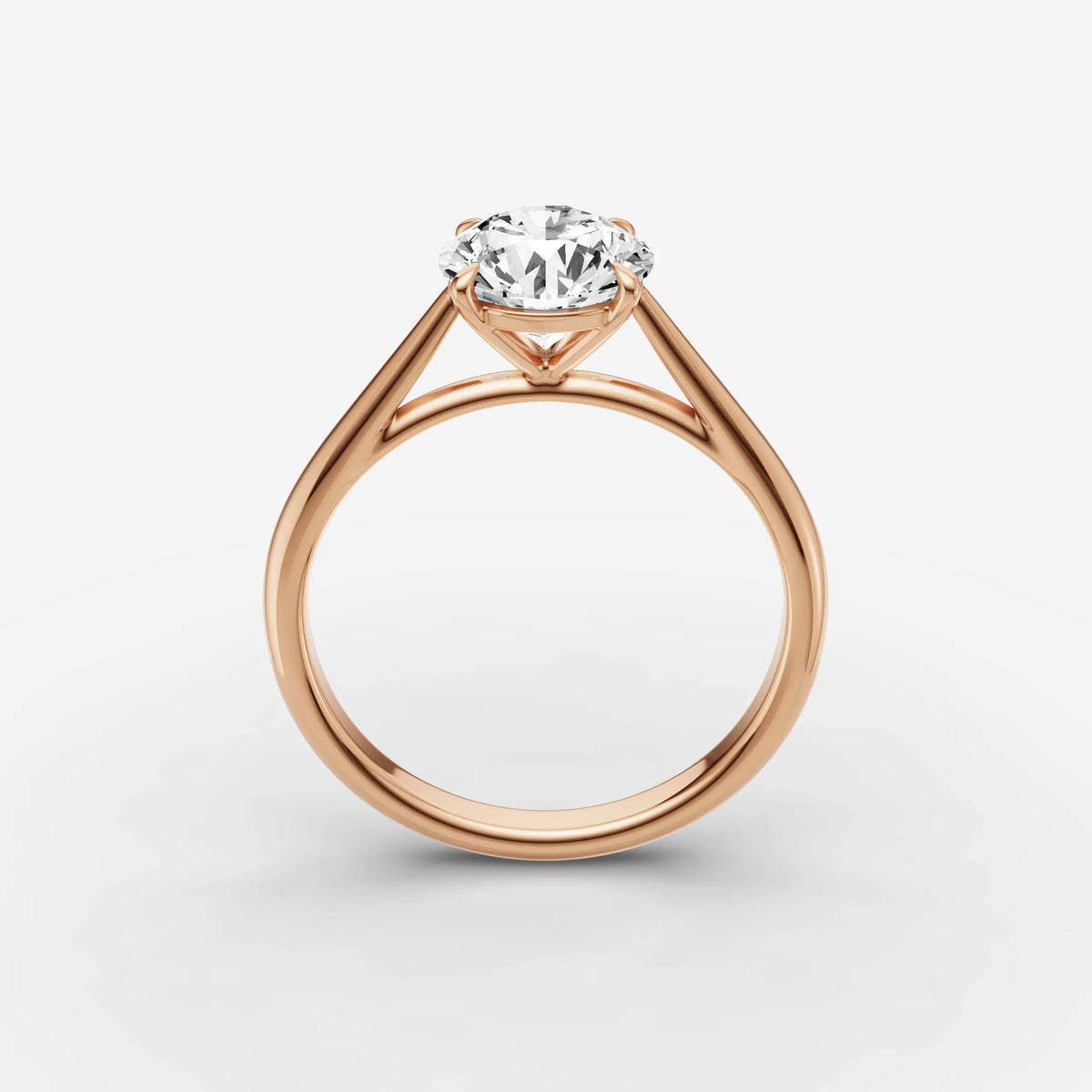 Cathedrale round diamond setting in gold, view 9
