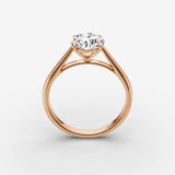 Cathedrale round diamond setting in gold, view 9