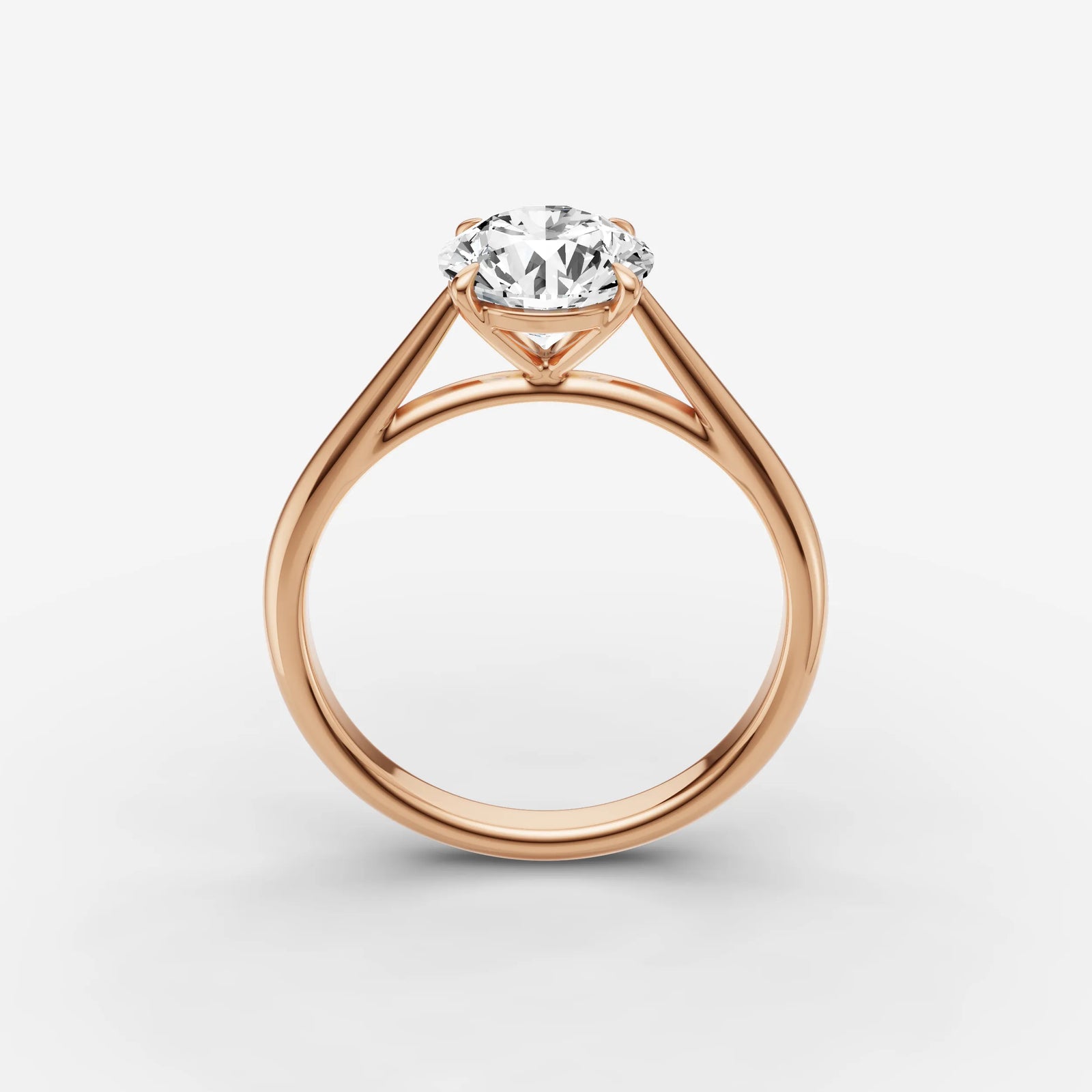 Cathedrale round diamond setting in gold, view 9