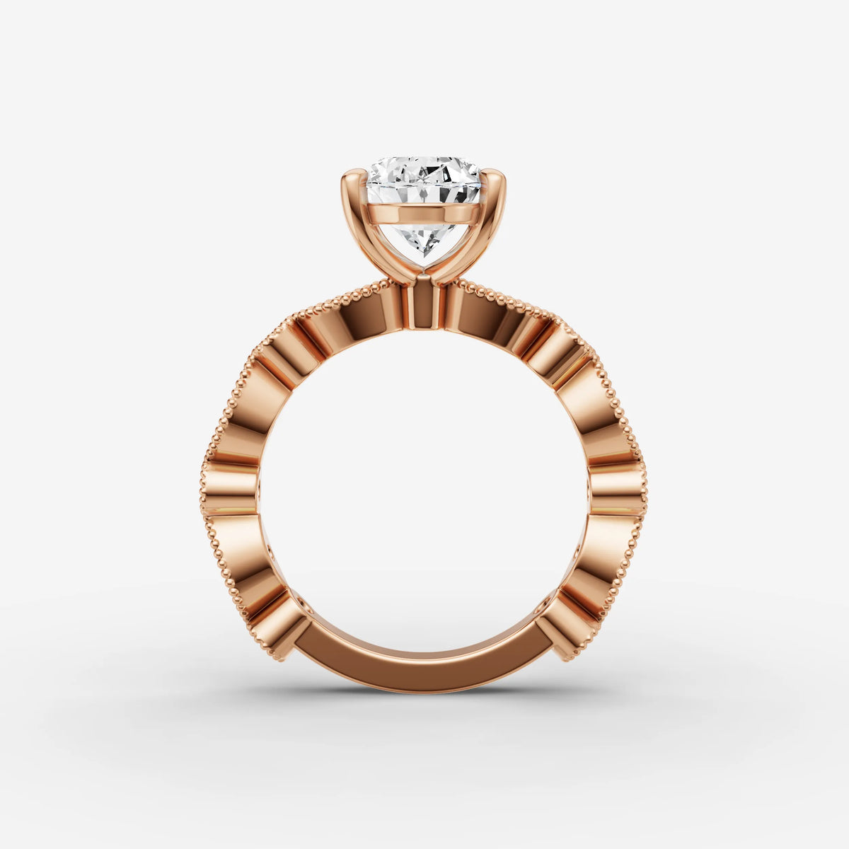 Heritage oval diamond setting in gold, view 8