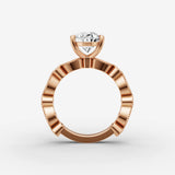 Heritage oval diamond setting in gold, view 8
