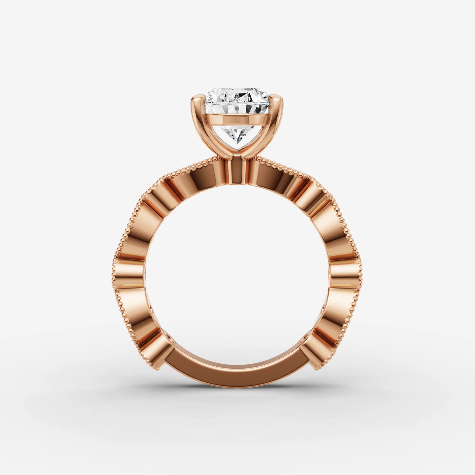 Heritage oval diamond setting in gold, view 8