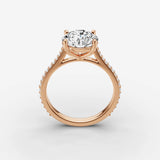 Cathedrale round diamond setting in gold, view 9