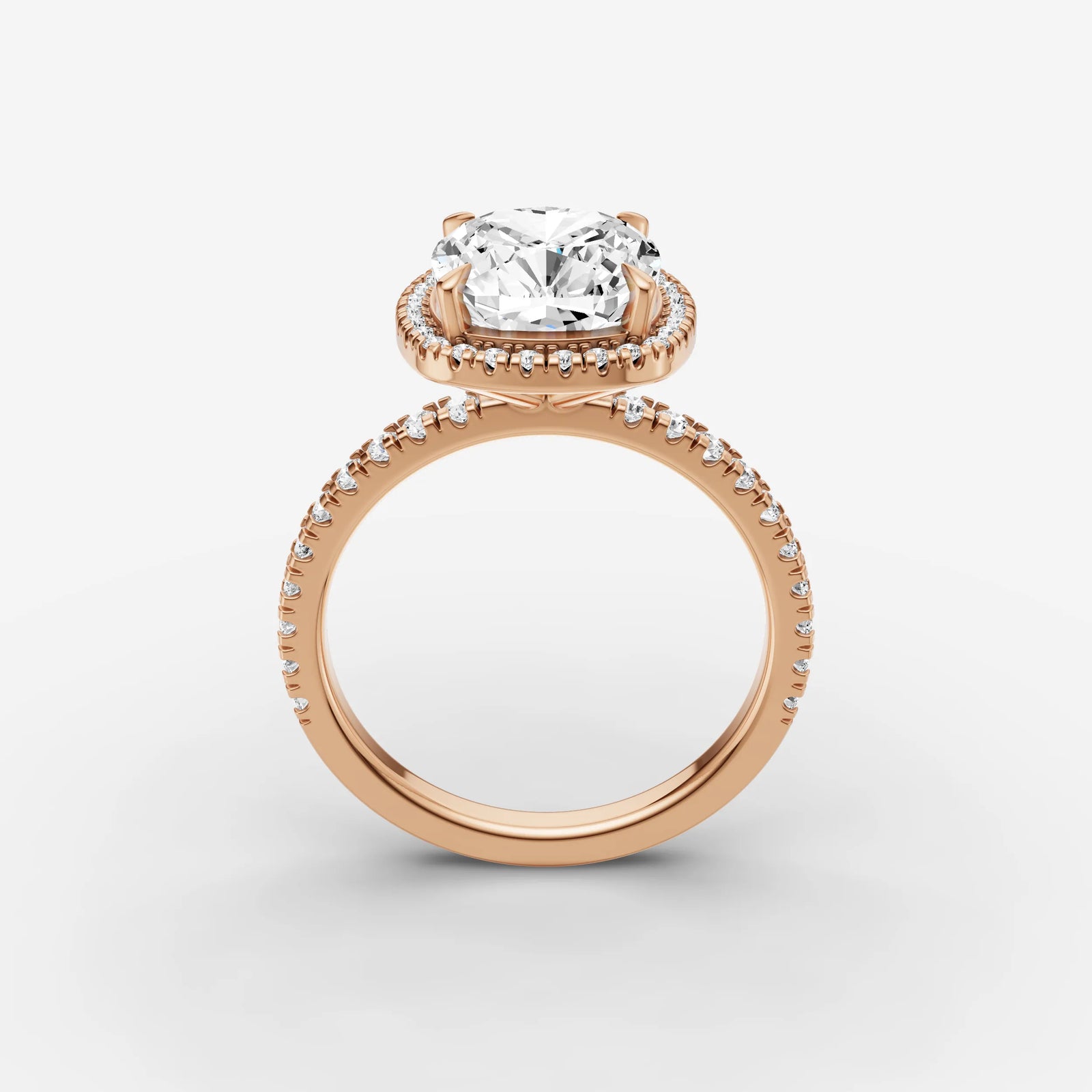 Aurore Etoile cushion diamond setting in gold, view 9
