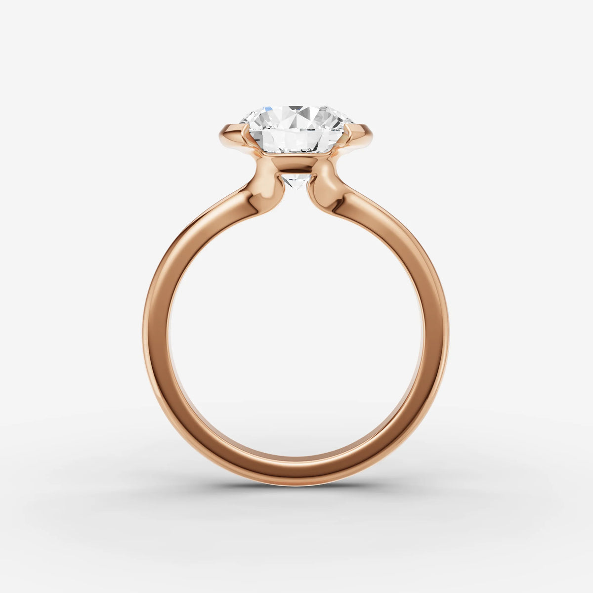Demi round diamond setting in gold, view 8
