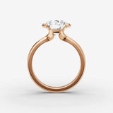 Demi round diamond setting in gold, view 8