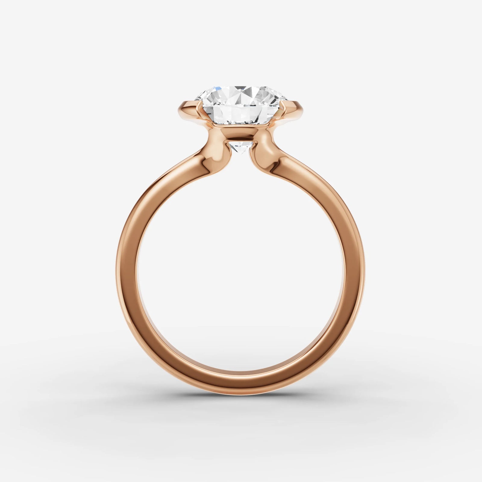 Demi round diamond setting in gold, view 8