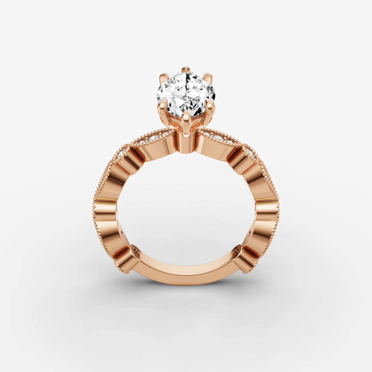 Heritage marquise diamond setting in gold, view 9