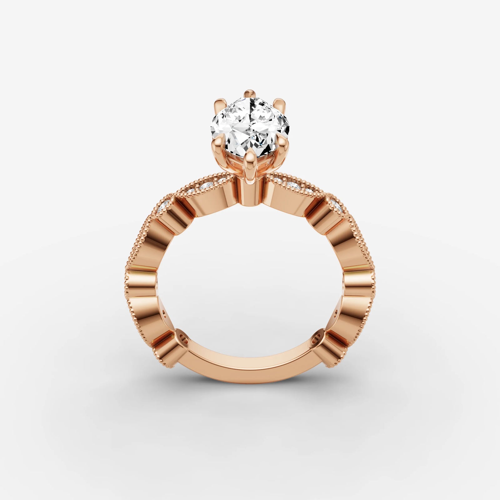 Heritage marquise diamond setting in gold, view 9