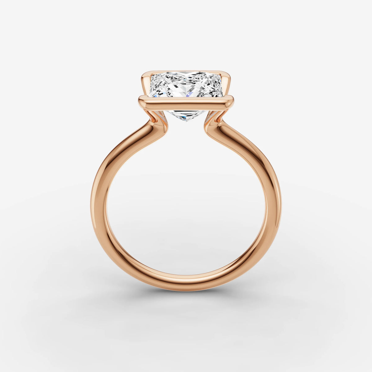 Demi princess diamond setting in gold, view 9