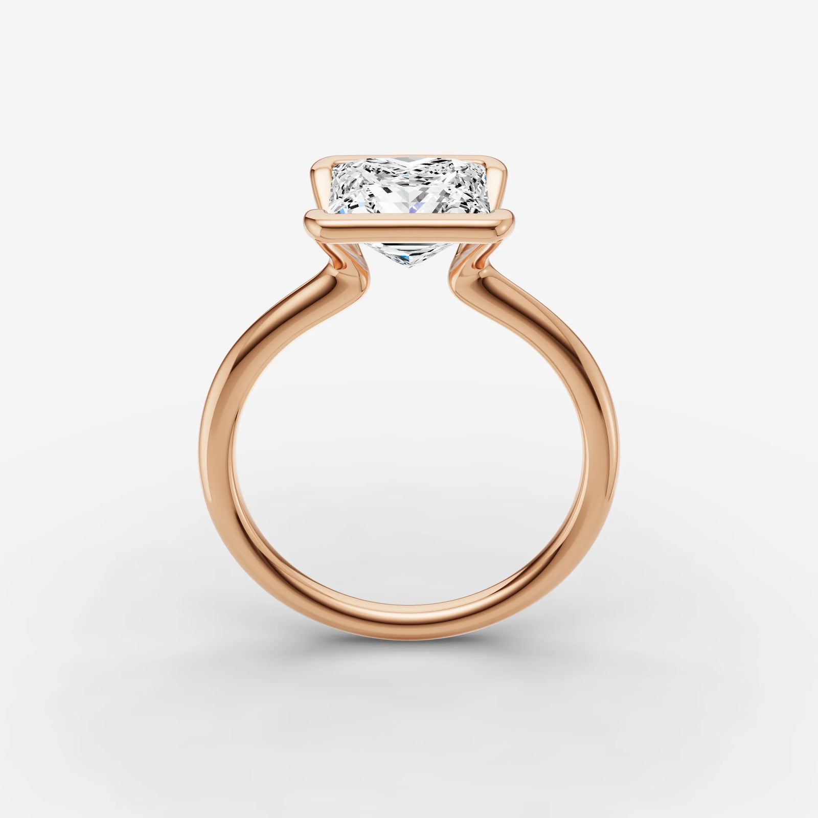 Demi princess diamond setting in gold, view 9