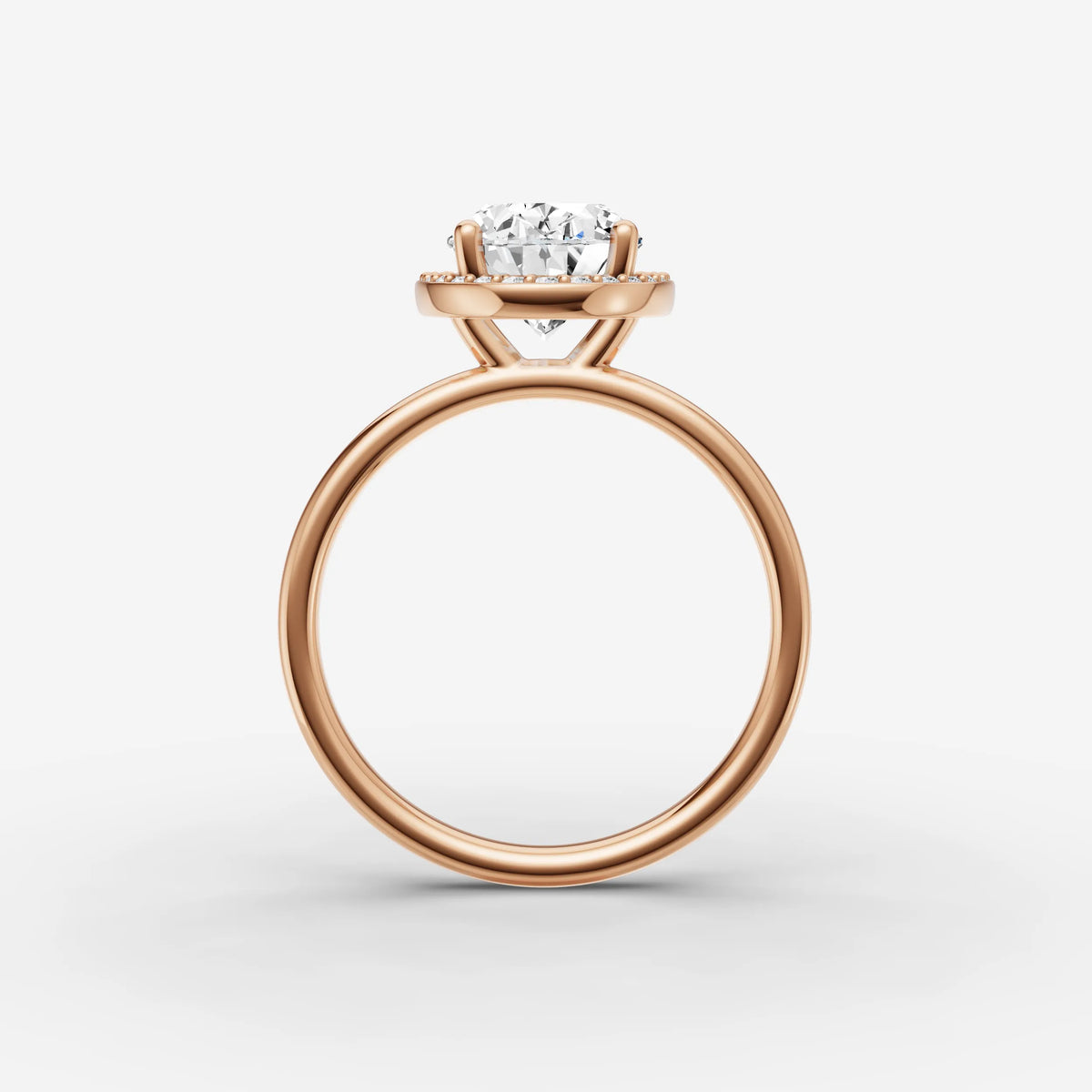 Aurore oval diamond setting in gold, view 8