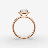 Aurore oval diamond setting in gold, view 8