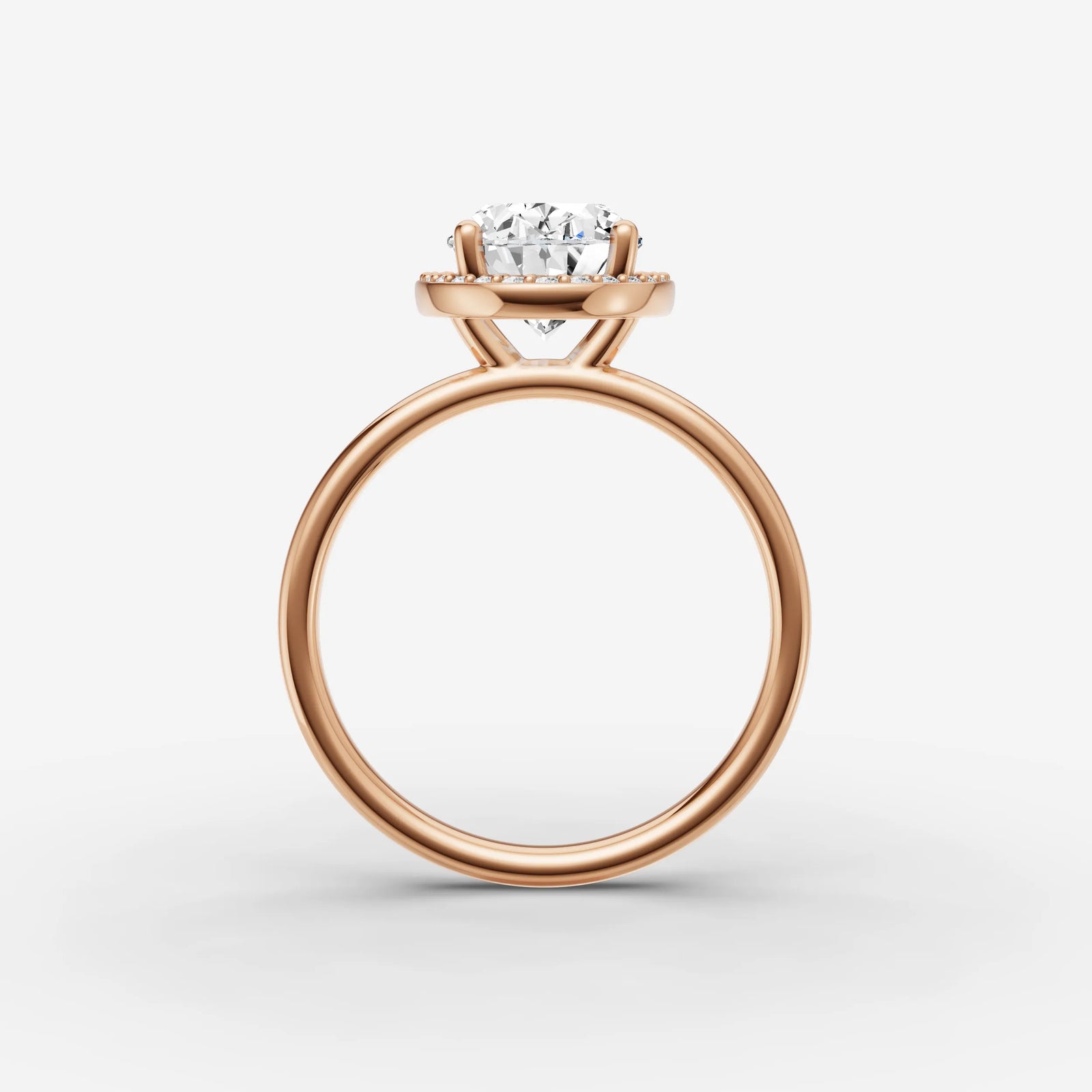 Aurore oval diamond setting in gold, view 8