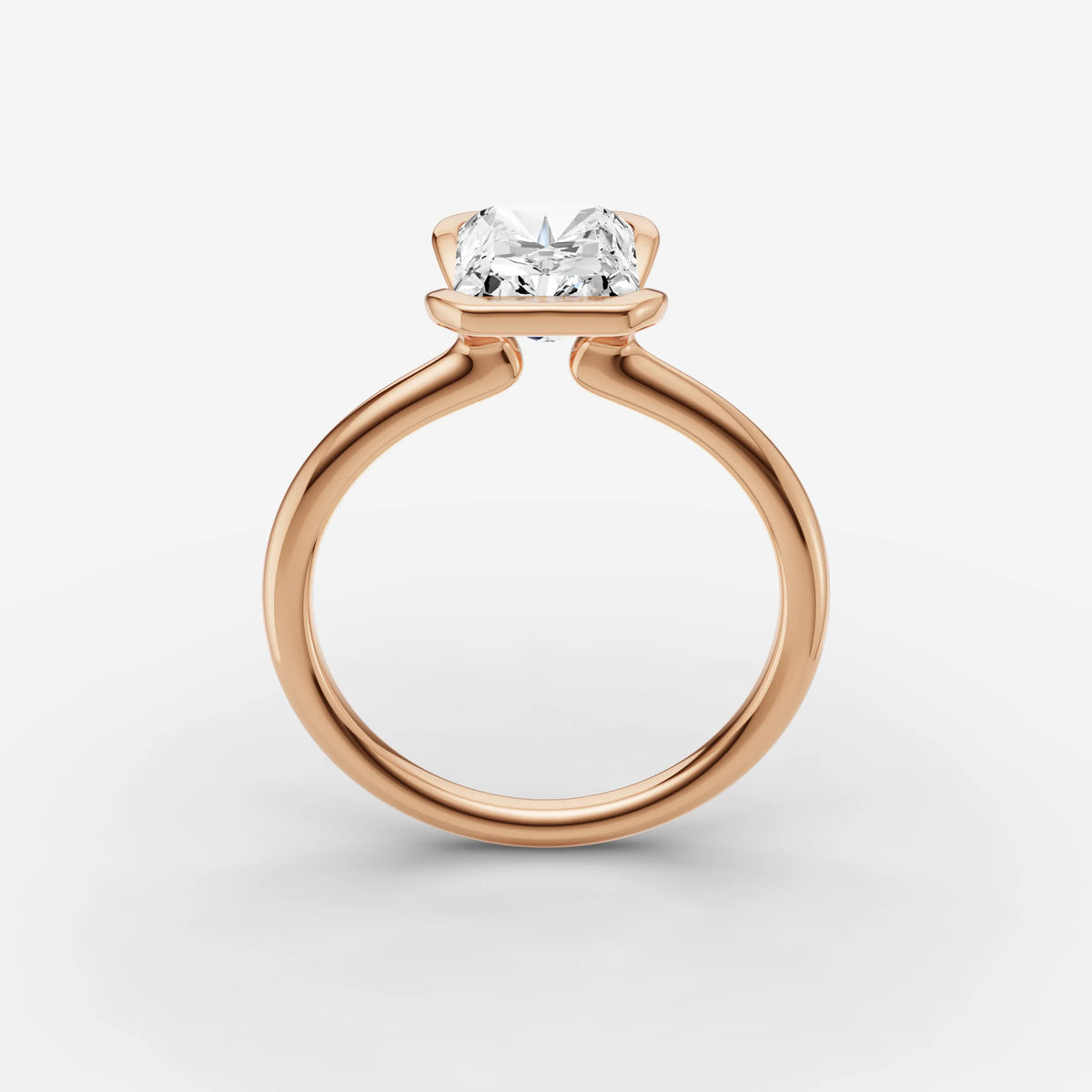 Demi radiant diamond setting in gold, view 9