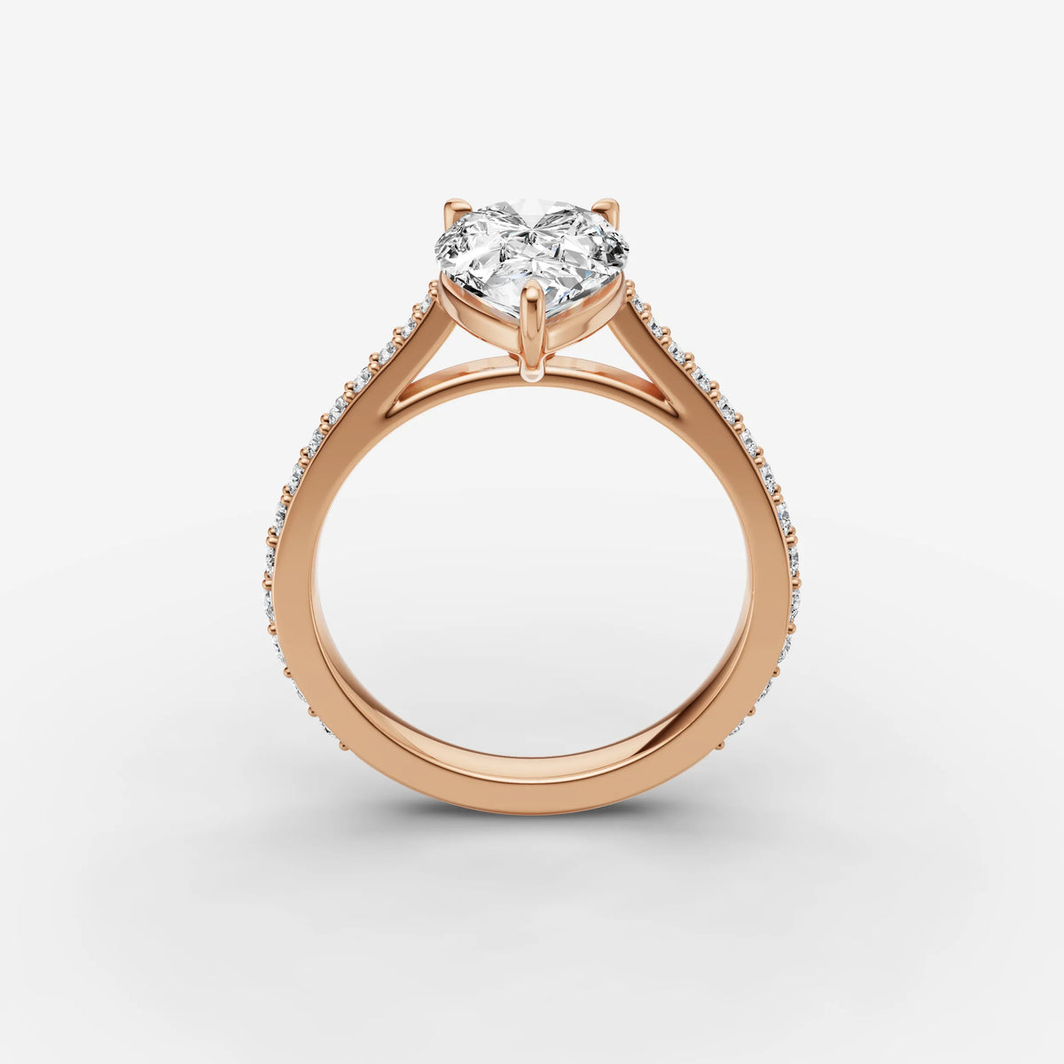 Cathedrale pear diamond setting in gold, view 9
