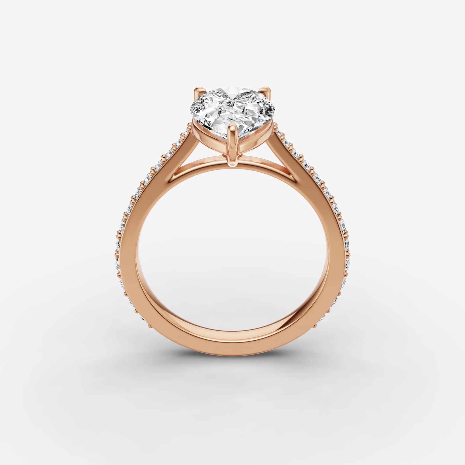 Cathedrale pear diamond setting in gold, view 9