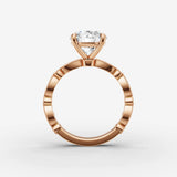 Heritage round diamond setting in gold, view 8