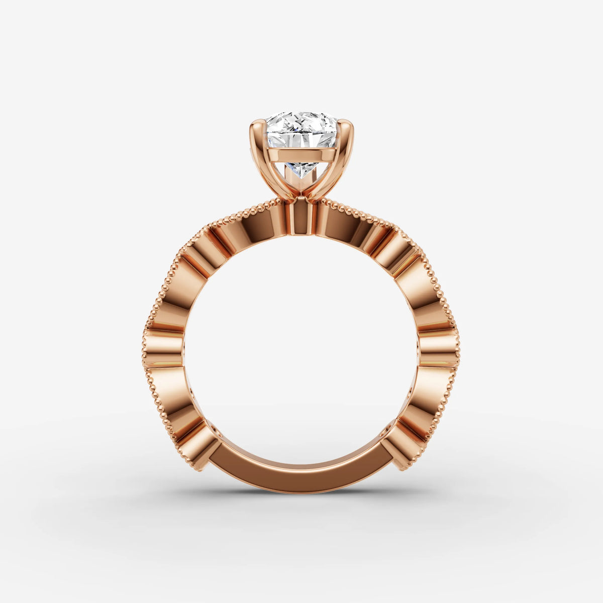 Heritage pear diamond setting in gold, view 8