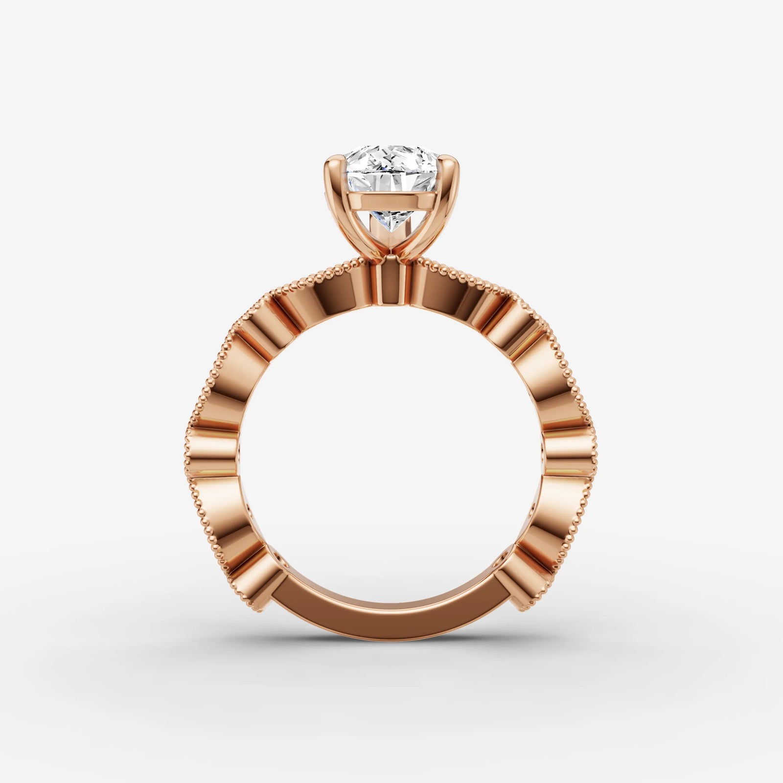 Heritage pear diamond setting in gold, view 8