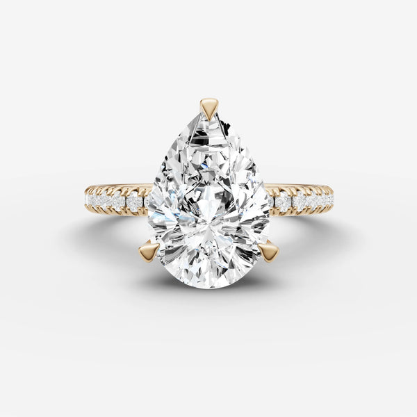 Mystere Etoile Pear ring setting, view 1
